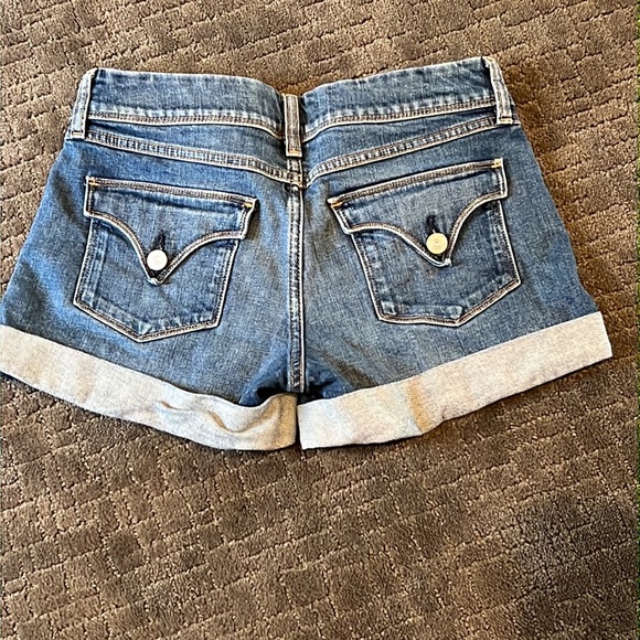 Hudson Croxley Cuffed Mid Rise Denim Shorts Women's Size 27 in Reaction Color - Picture 2 of 15
